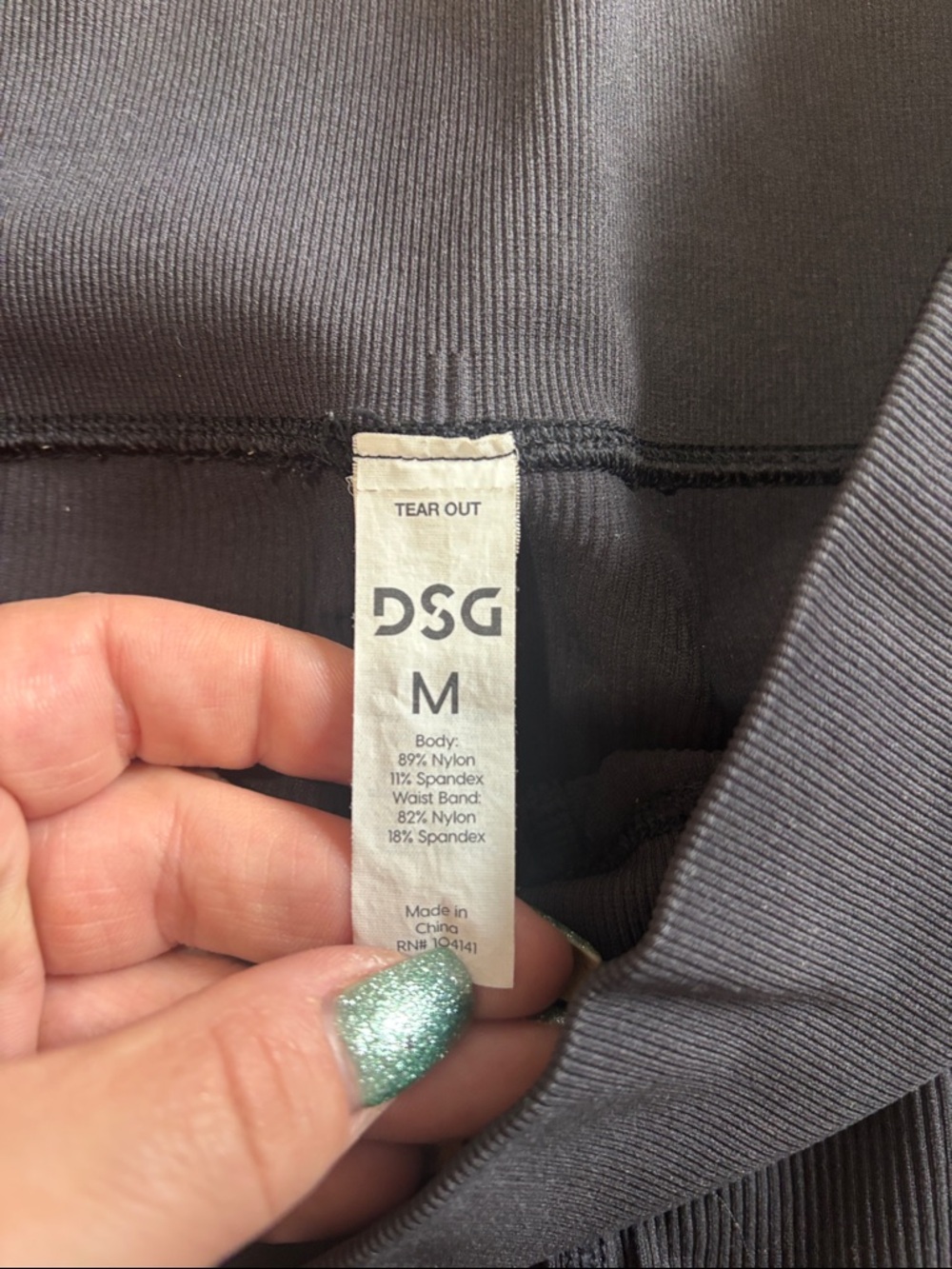 DSG Black Ribbed Leggings - Picture 3 of 6